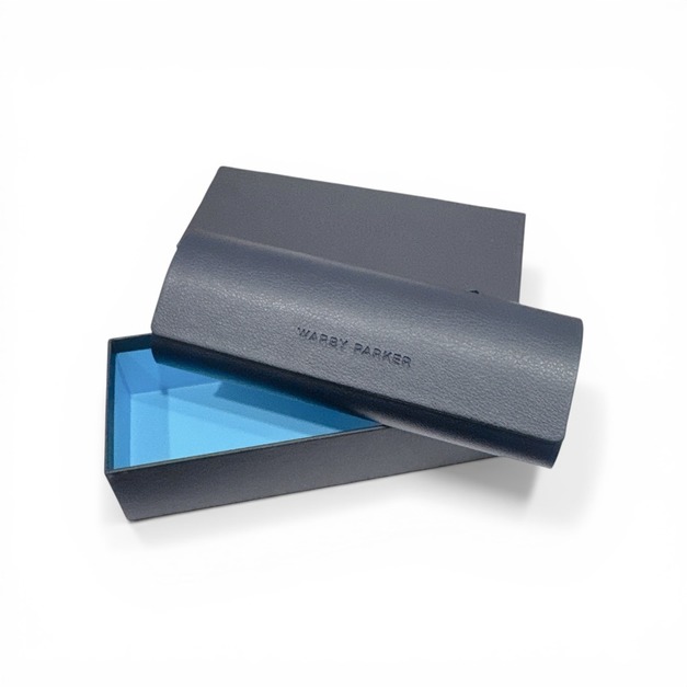 美國品牌 WARBY PARKER 磁吸上翻 硬殼眼鏡盒 Midnight 靛藍色【二手良品】