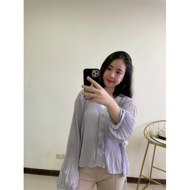 闆娘超推質感澎袖罩衫