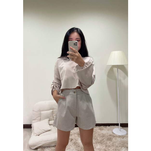 簡約造型泡泡袖上衣