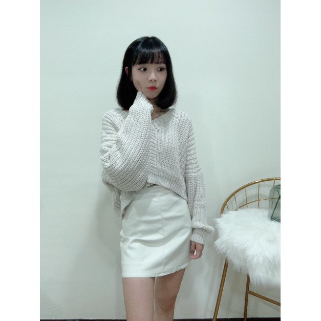 高質感拉鍊皮褲裙