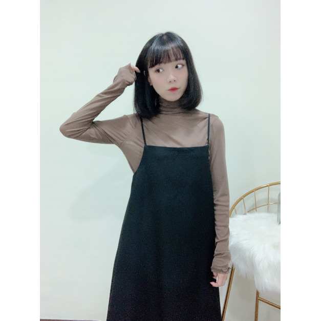 小性感高領透膚上衣