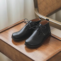 【許許兒xLafille 樂菲真皮手工鞋】小木偶的德比短靴 _ 黑/酒紅_1