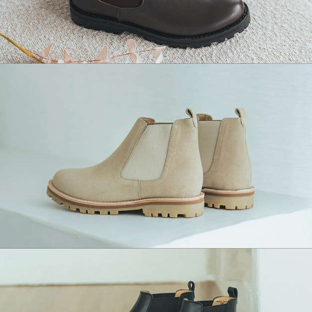 【吃貨人xLafille 樂菲真皮手工鞋】湯種配珍奶・切爾西靴 _ 珍珠黑/拿鐵/巧克力夾心