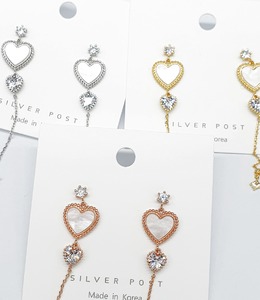 正韓⚇長款貝殼愛心⚇銀針耳環