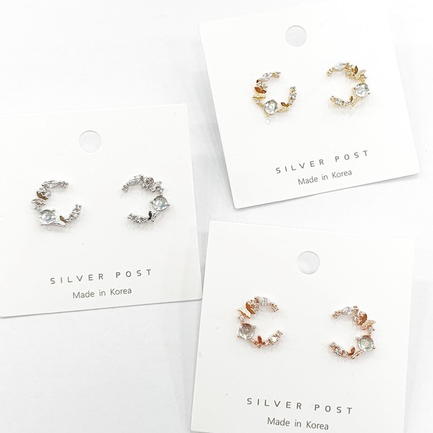 ⚇正韓⚇極光月亮⚇純銀耳針