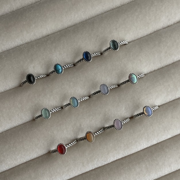 ⚇正韓⚇誕生石戒指⚇通體純銀