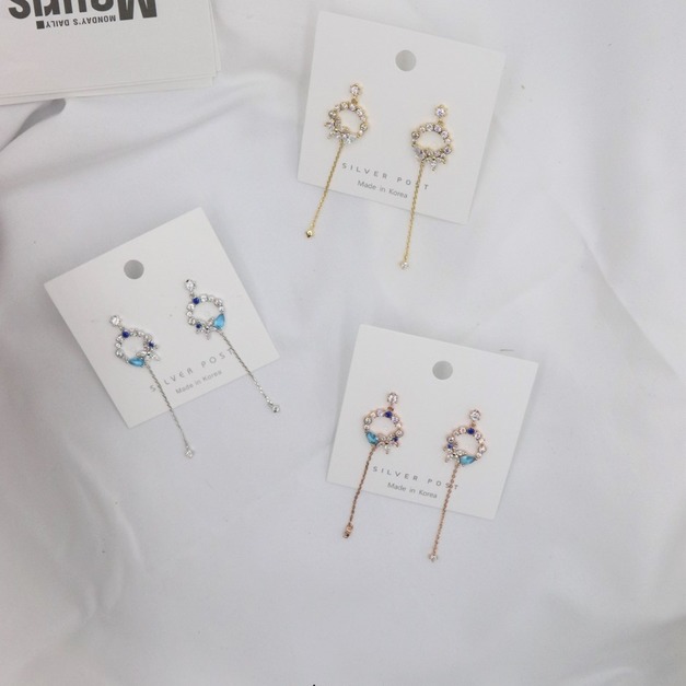 ⚇正韓⚇ 花朵長款流蘇⚇純銀耳針