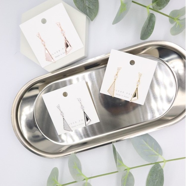 正韓⚇三角不對稱幾何⚇銀針耳環