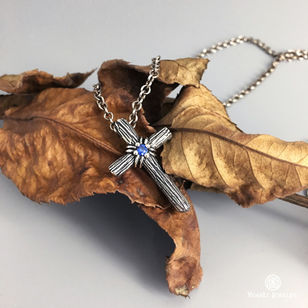 925純銀天然藍寶石項鍊【永恆之十】