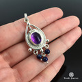 ※待售孤品※純銀紫水晶項鍊【搖擺紫水滴】_2