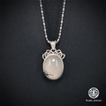 ※待售孤品※純銀玉髓項鍊【月下蕾絲】