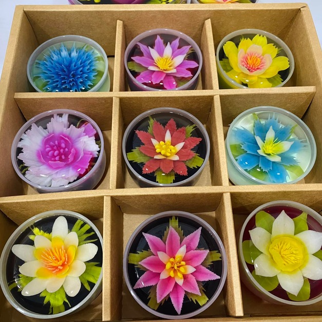 【米米姐柑仔店】天然蒟蒻果凍花9入胖胖杯組