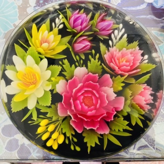 【米米姐柑仔店】天然蒟蒻果凍花8吋