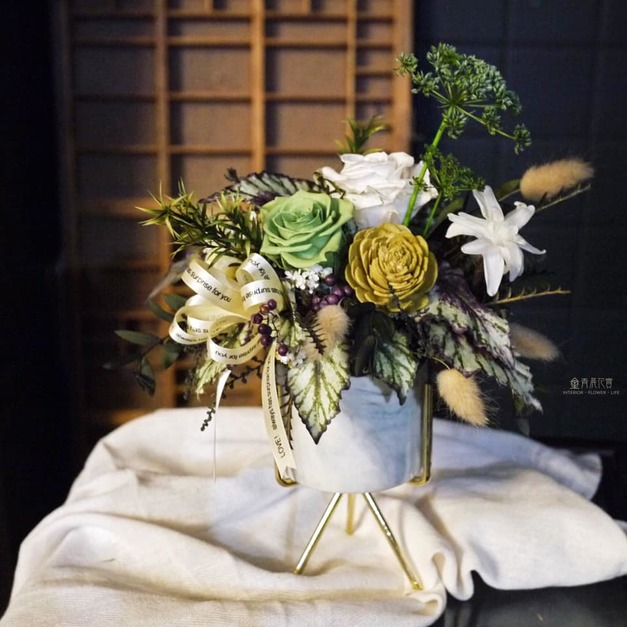 ｜單品｜植日 自然系高腳盆花