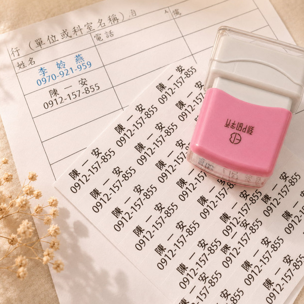 姓名電話印章 連續印章