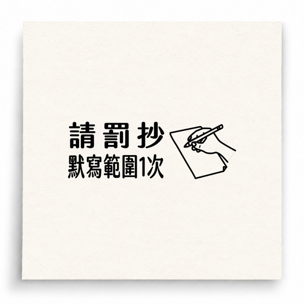 【B0071】 請罰抄默寫範圍1次印章