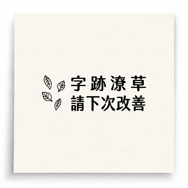 【B0069】 字跡潦草請下次改善印章