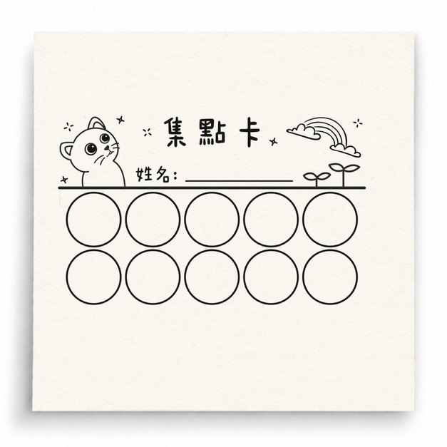 【G0098】鸚鵡圓圈集點卡印章