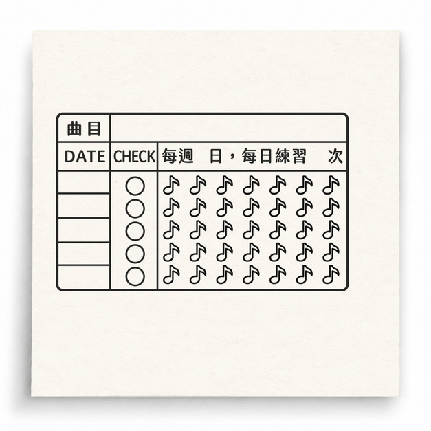 【G0034】音符練習打卡表 B印章