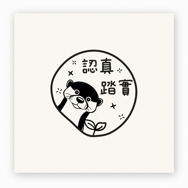 【J0218】認真踏實印章