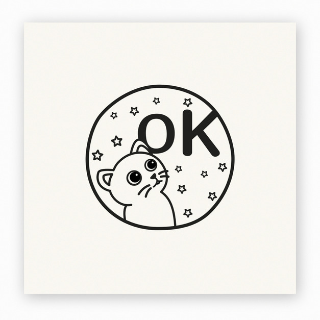 【J0139】OK 小貓咪印章