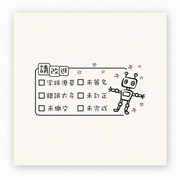 【F0045】機器人課堂表現檢核單印章
