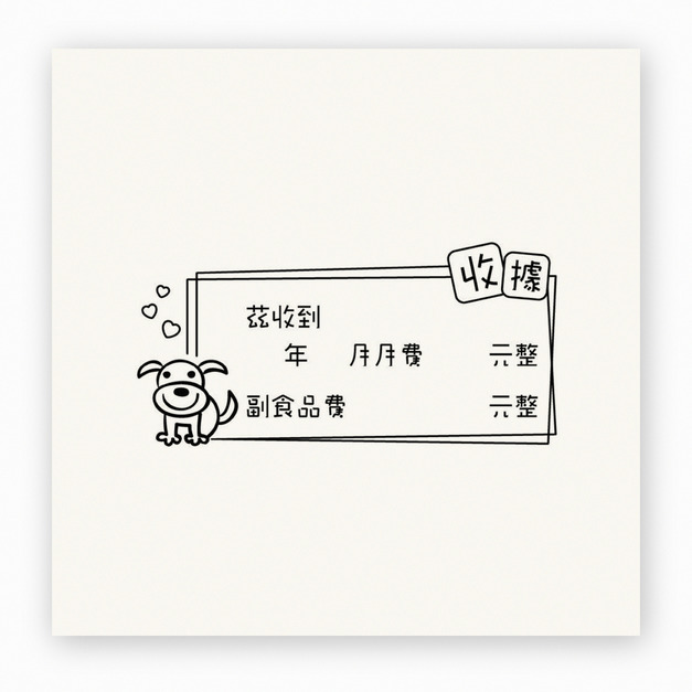 【F0030】小熊收據紀錄單印章