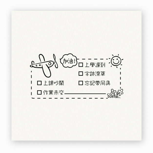 【F0047】飛機課堂表現檢核單印章
