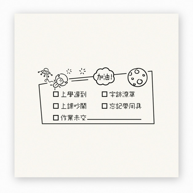 【F0044】小雞課堂表現檢核單印章