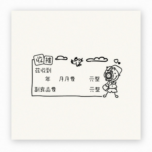 【F0029】女孩收據紀錄單印章