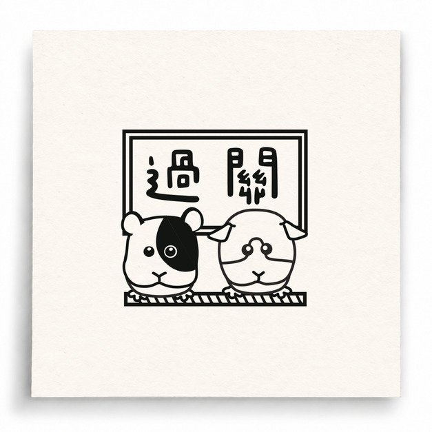 【I0063】過關天竺鼠印章