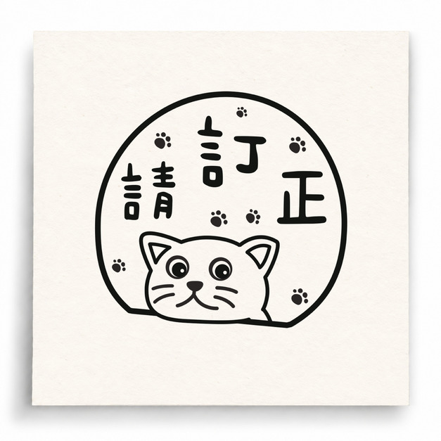 【I0053】貓咪請訂正印章