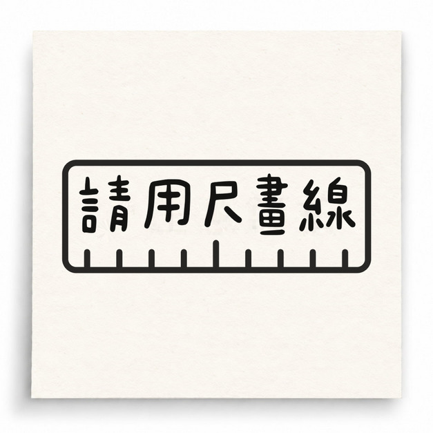 【D0016】請用尺畫線印章（簡約版）