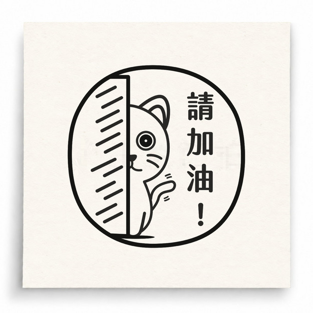 【T0075】請加油小貓印章