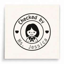 【T0100】Checked by Ms. Jessica女孩印章