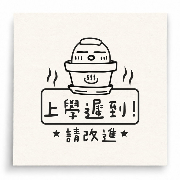 【T0049】上學遲到請改進小雞印章