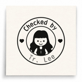 【T0101】Checked by Mr. Lee女孩印章