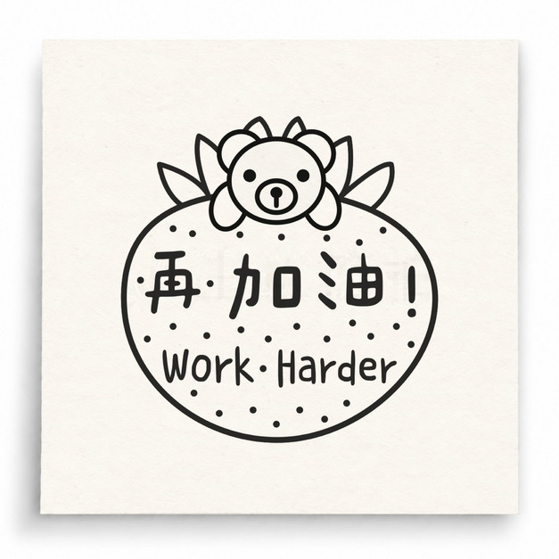 【T0069】再加油 Work Harder小豬印章