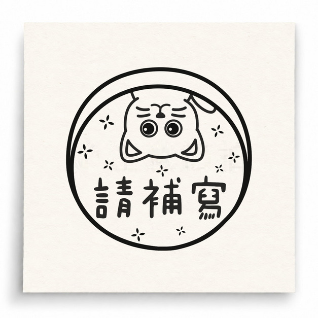 【T0077】請補寫小豬印章