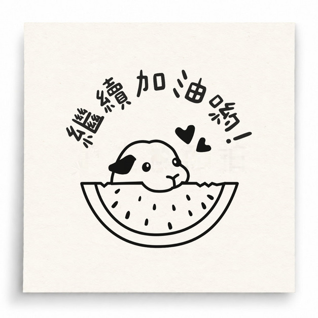 【T0081】繼續加油西瓜印章