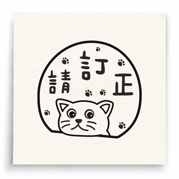 【T0073】請訂正小貓印章