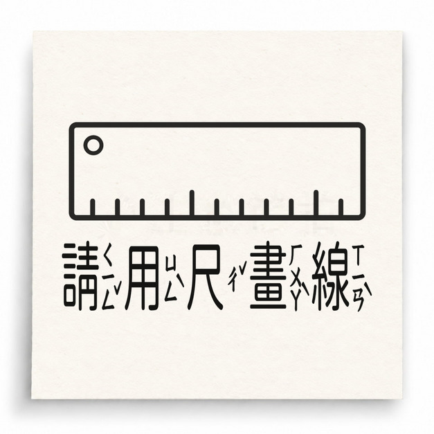【D0011】請用尺畫線印章（圓點刻度）