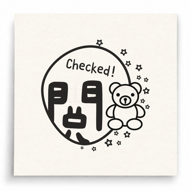 【T0071】Checked小熊印章