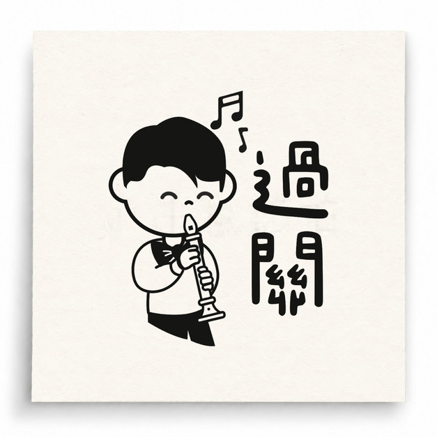 【T0026】音樂過關男孩印章