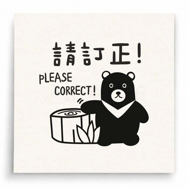 【T0055】請訂正黑熊印章