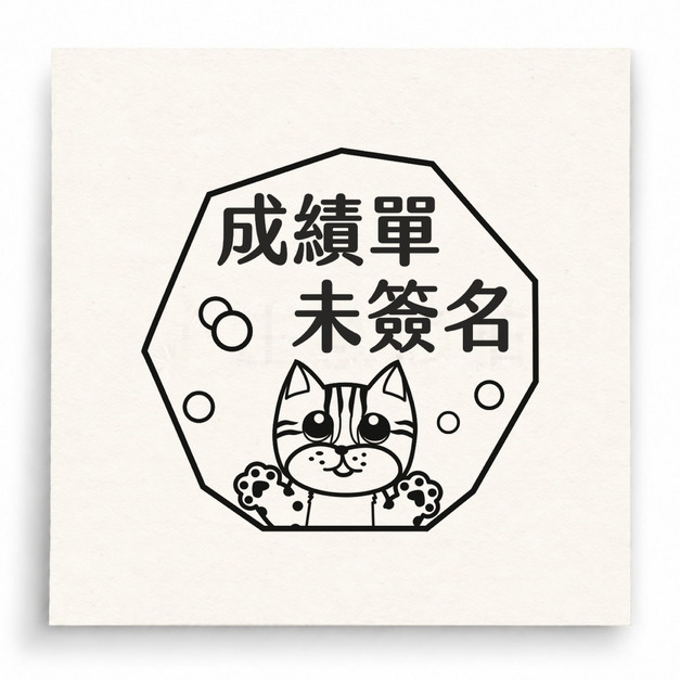 【T0067】成績單未簽名小貓印章