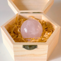 桃花x人際x修復｜粉水晶水晶球【贈送原木禮盒】