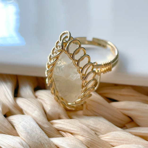 歐美檸檬晶-可調節式戒指