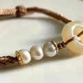 珍珠和田玉/圓滿平安扣許願手繩_2