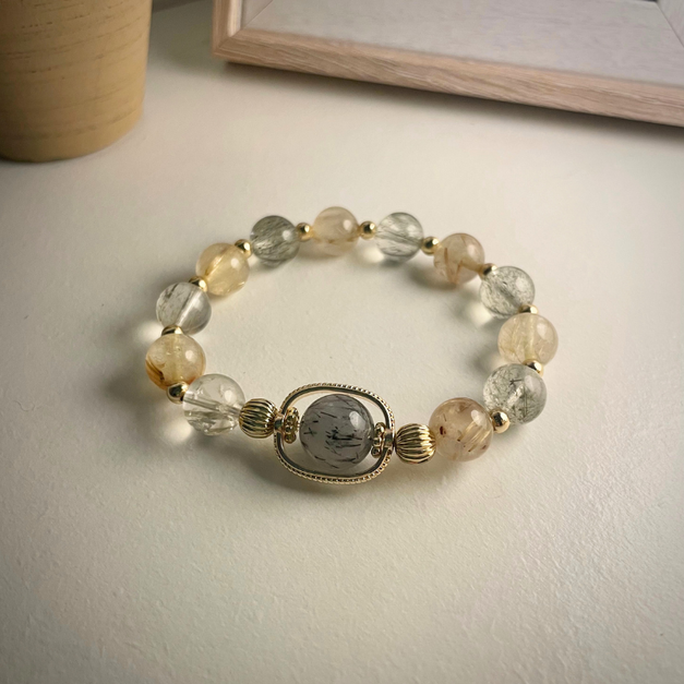 希芙黃金花園/髮晶正財許願手鍊